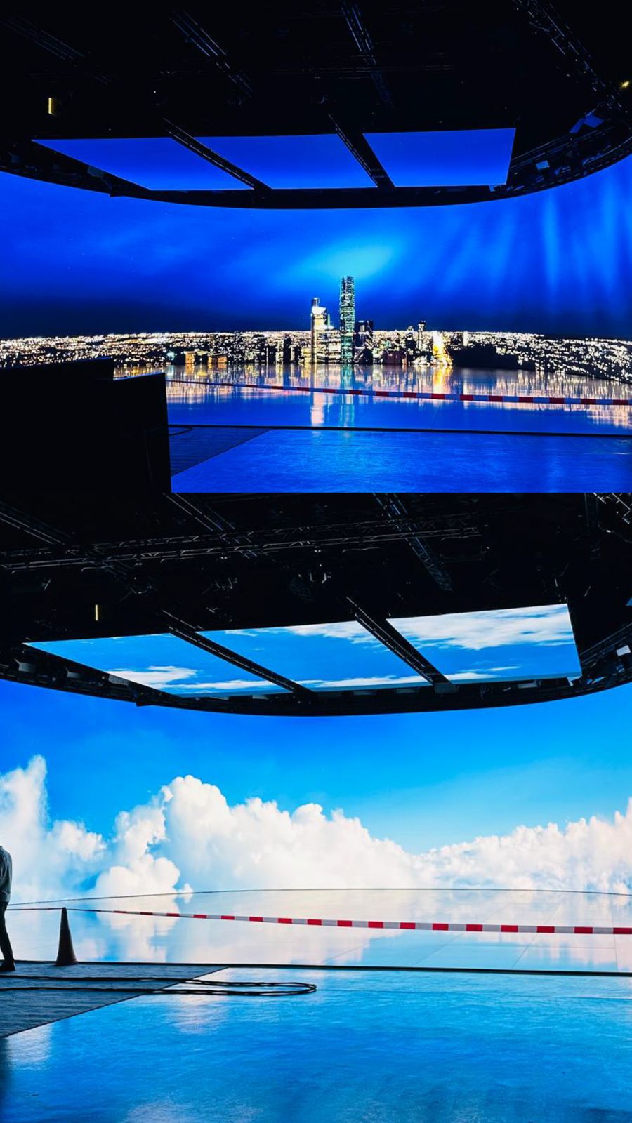 City and sky environments seen across the full volume